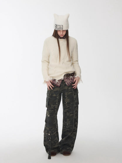 Cable Wool Brushed Sweater