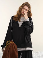 Vintage Striped Layered Sweatshirt Set