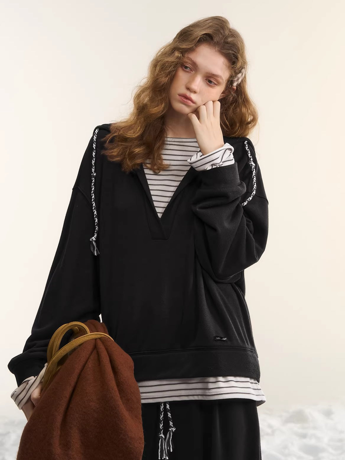 Vintage Striped Layered Sweatshirt Set