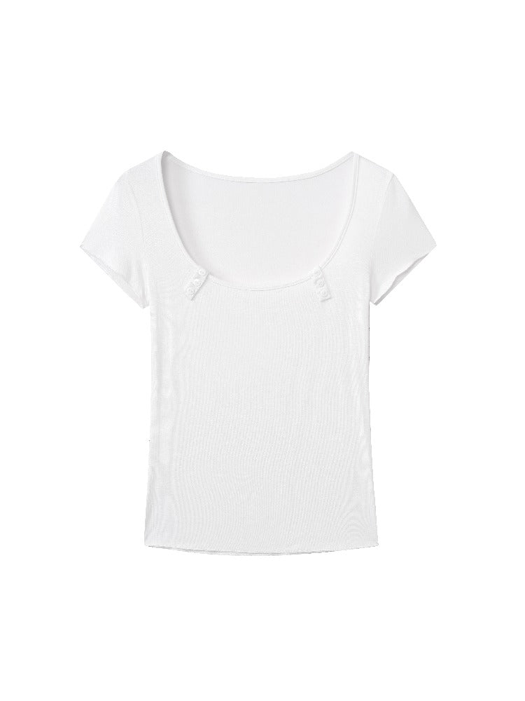 Black &amp; White U-Neck Tee