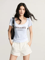 Letter U-Neck T-Shirt