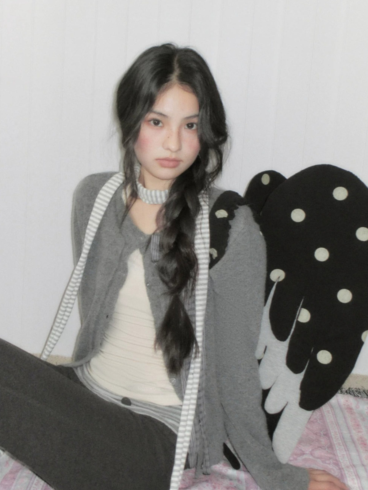 Soft Knit Bow Detail Cropped Cardigan