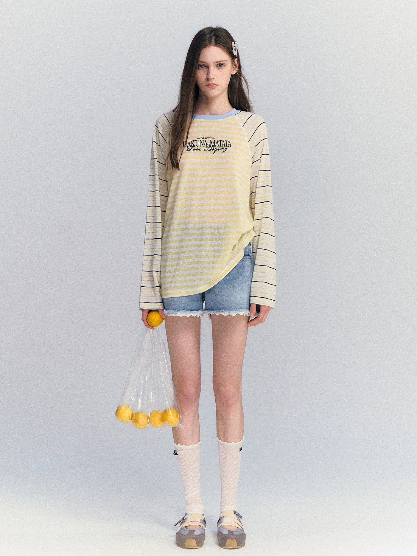 Lace Trim Denim Shorts
