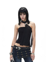 Studded Halter Crop Top