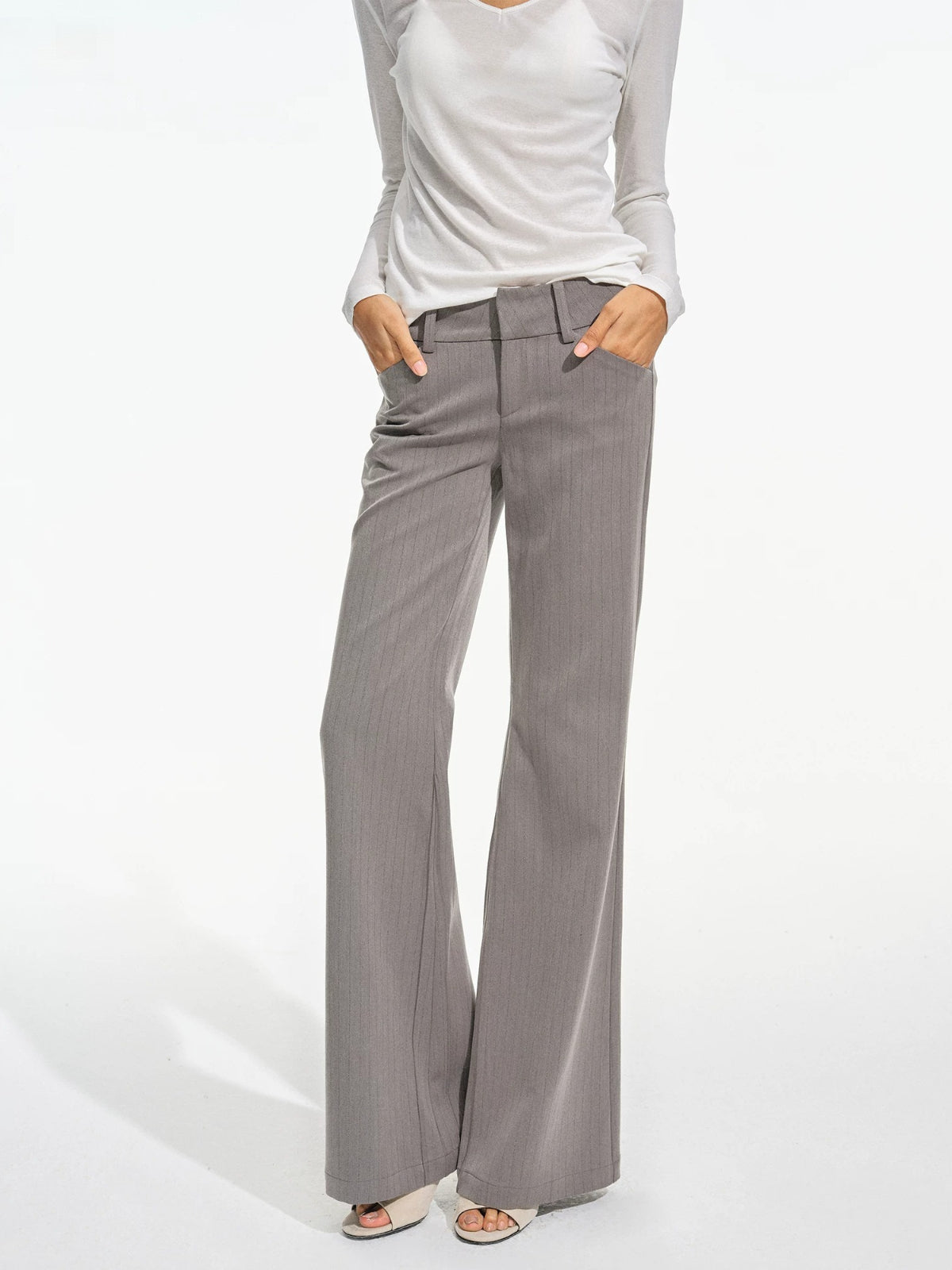 Pleated Flare Tailored Trousers