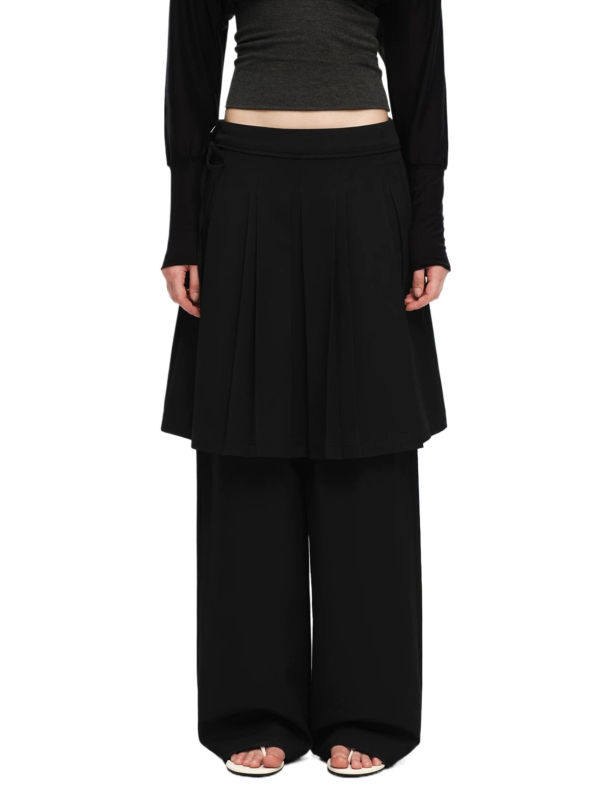 Pleated Skirt Pants