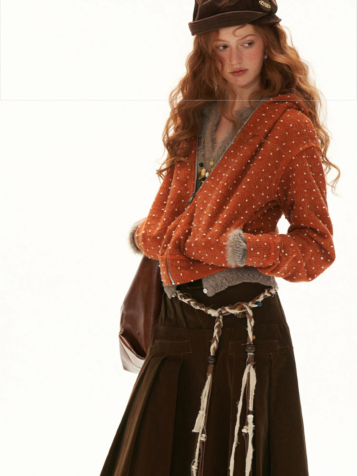 Recycled Airy Knit Collared Sweater