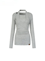 Layered Short Sleeve Pullover Top