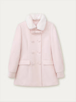 Double-Breasted Fur-Collar Coat Set