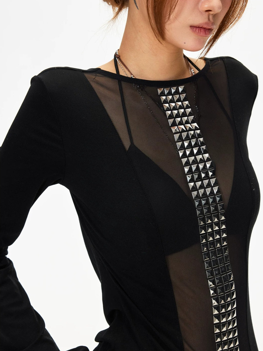 Rhinestone Mesh Tee