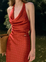 Polka Dot Satin Dress