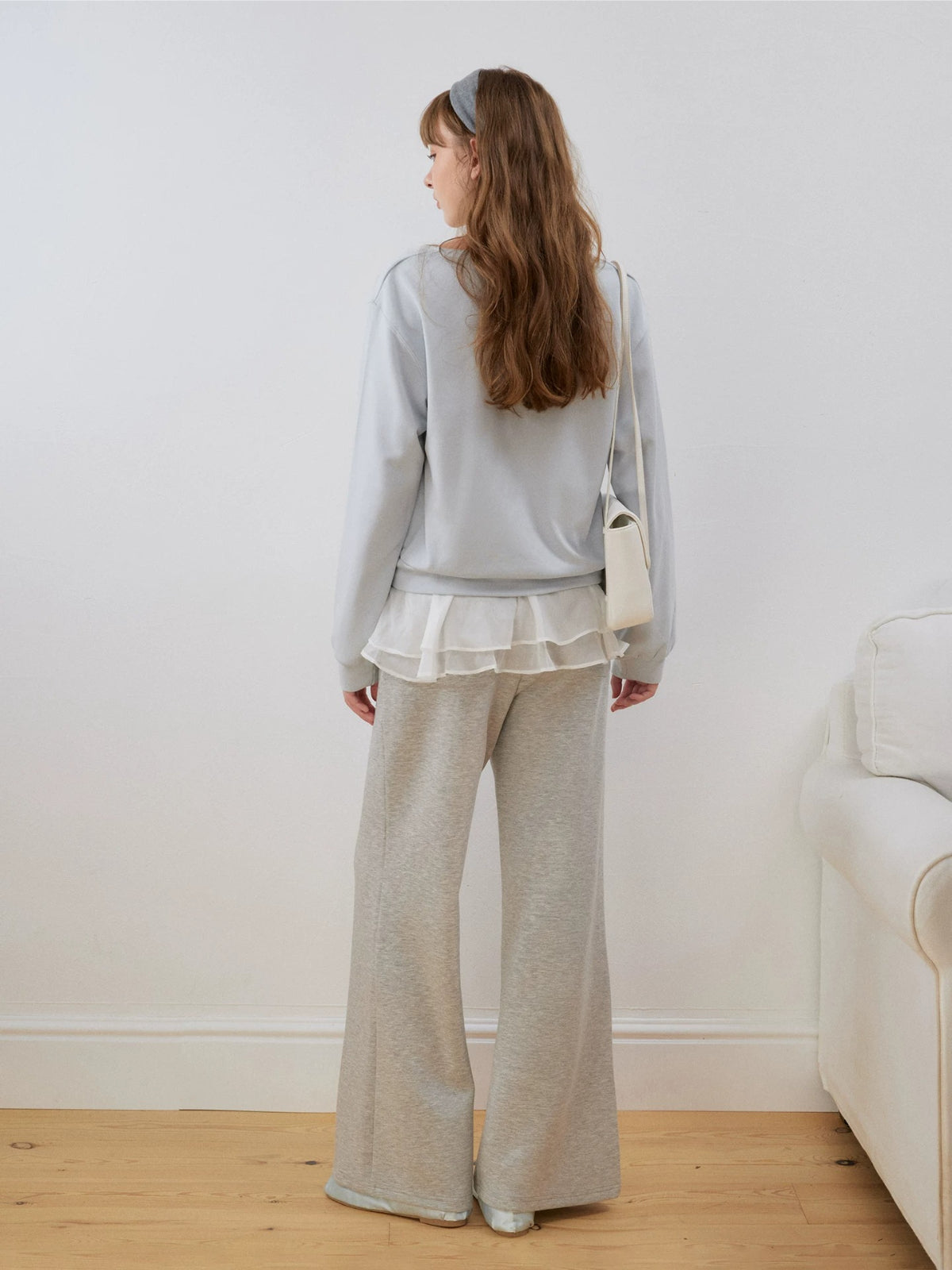 Lace V-Neck Sweatshirt Top