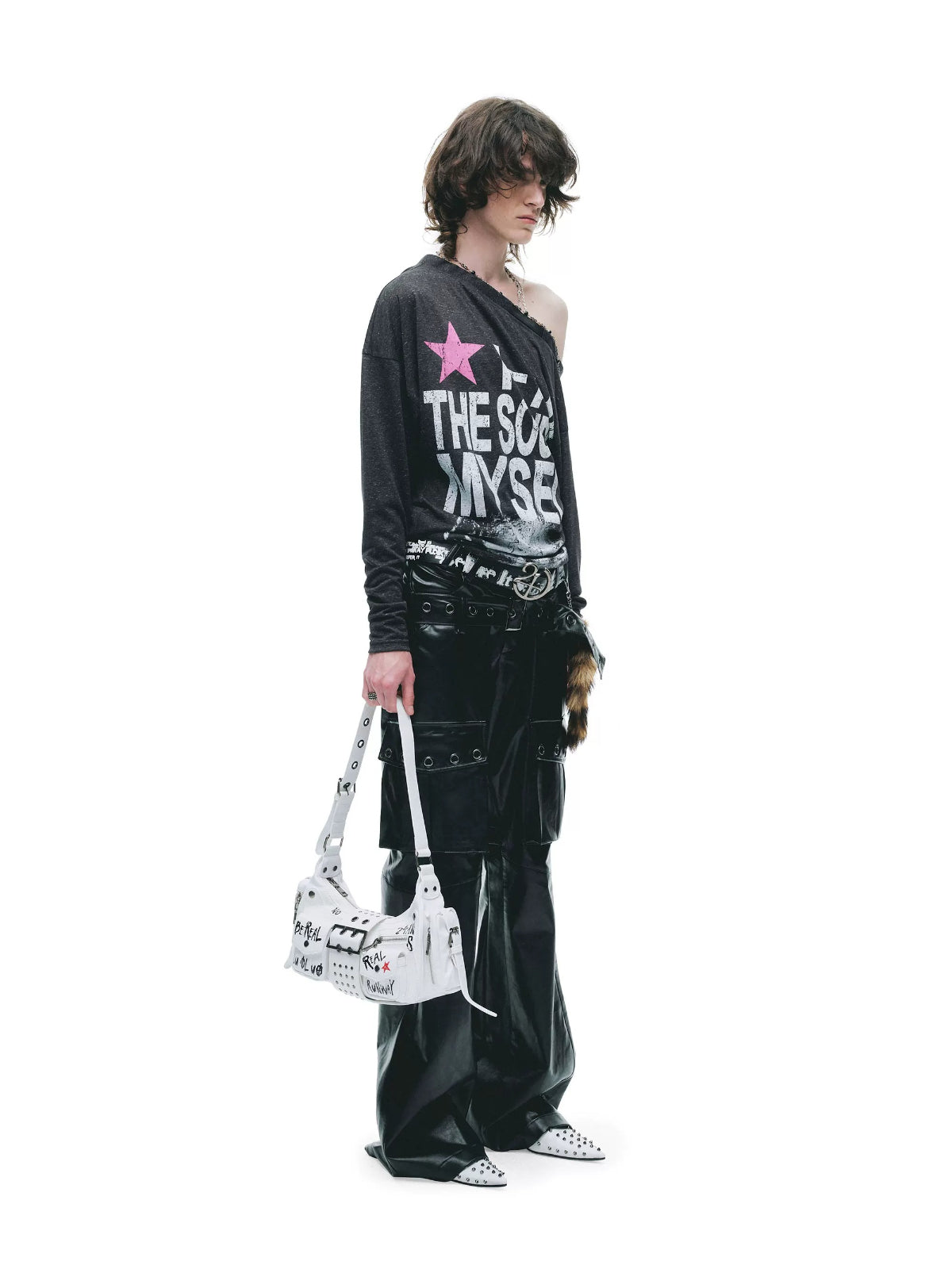 Punk Buckle Asymmetric Tee