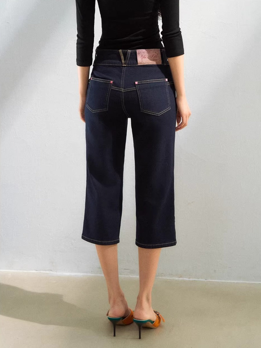 Studded Cropped Denim Pants