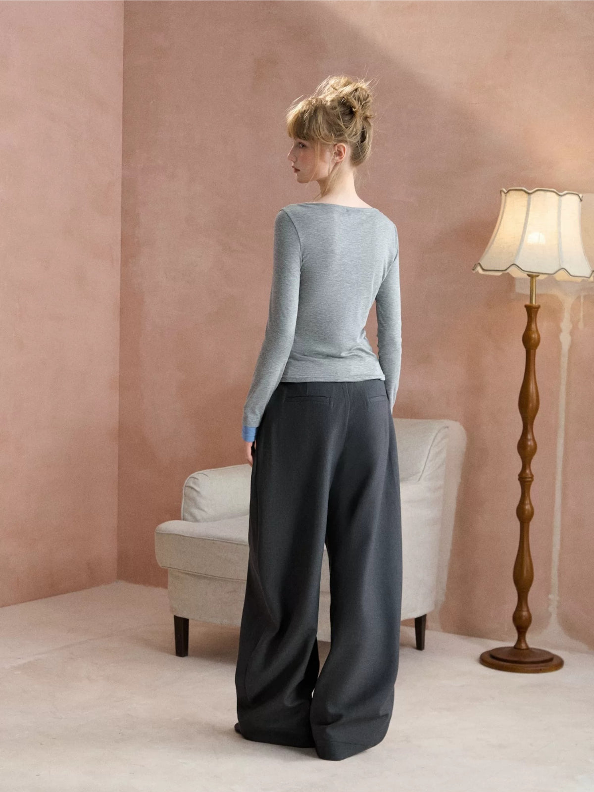 Double Pleated Wide Leg Pants