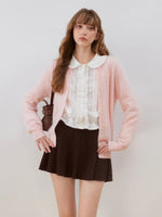 Cable Knit Wool Blend Cardigan