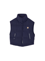 Lace Stand Collar Puffer Vest