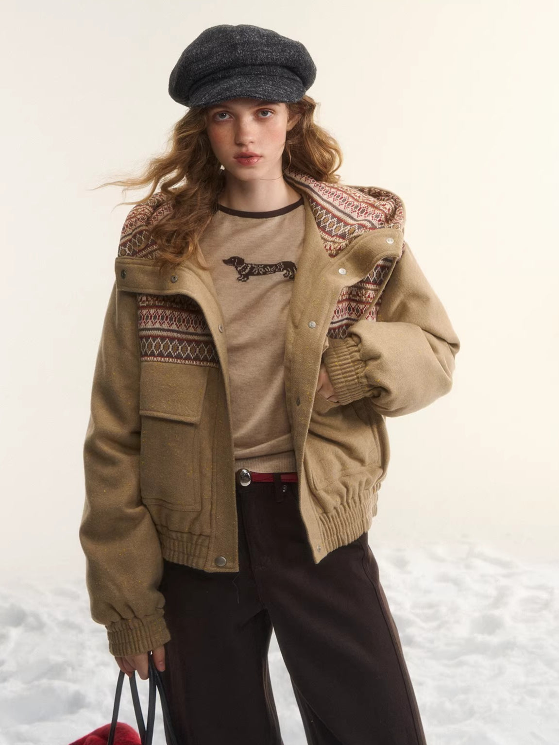 Fair Isle Hooded Down Jacket