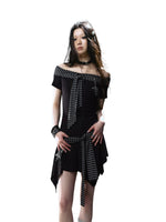 Star Charm Striped Off-Shoulder Dress