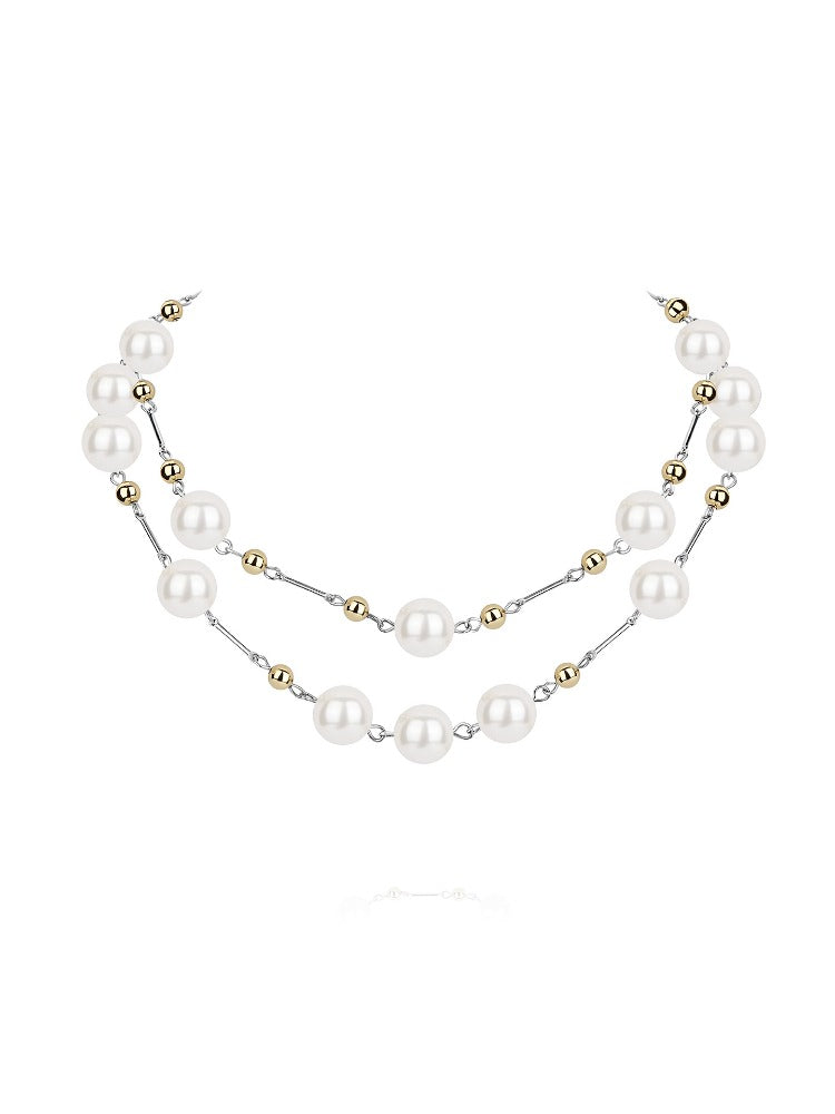 Long Pearl Chain Necklace