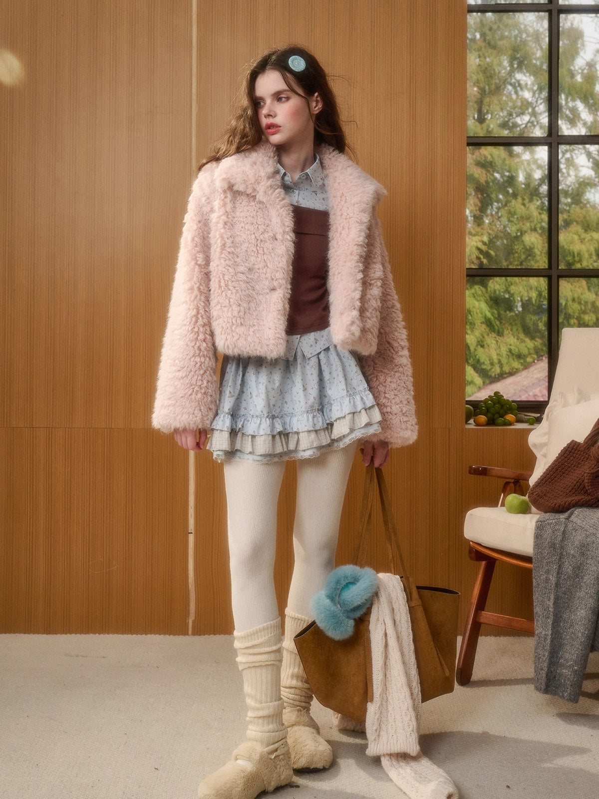 Rabbit Print Knit Two-Piece Set