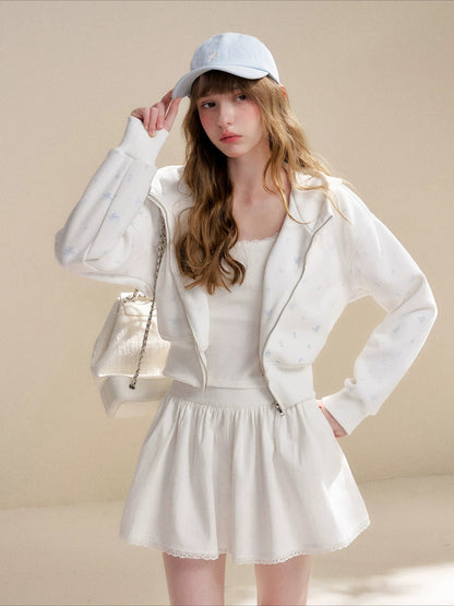 White Rose Printed Hoodie &amp; Pants Set