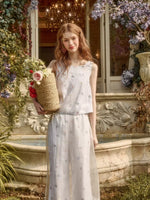 Linen Embroidered Three-Piece Set