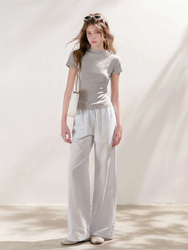 Drawstring Wide Leg Pants