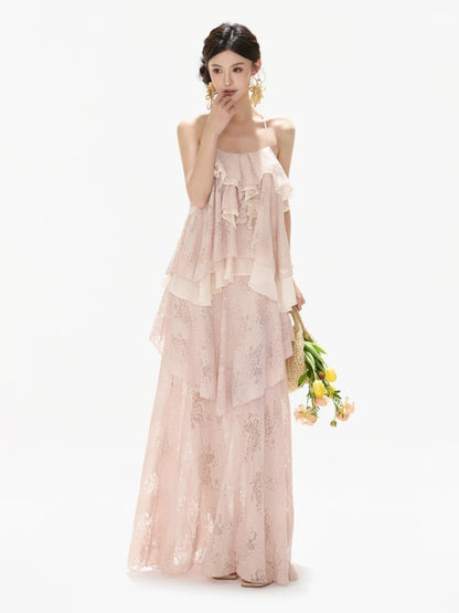 Chiffon Ruffle Maxi Dress