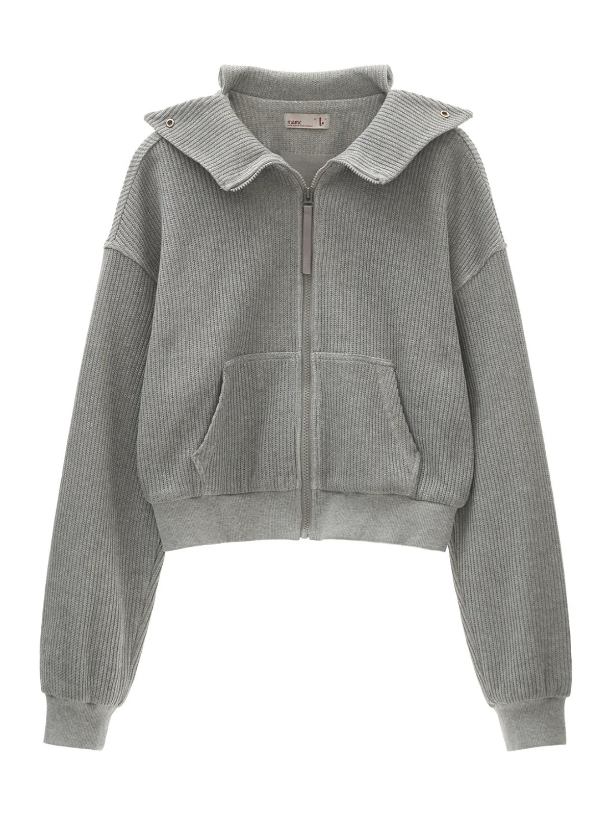 Structured Zip Knit Cropped Jacket