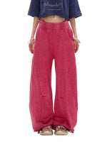 Washed Wide-Leg Casual Sweatpants