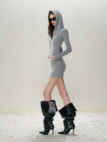 Hooded Bodycon Mini Dress