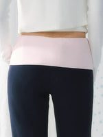 Contrast Waist Flared Pants