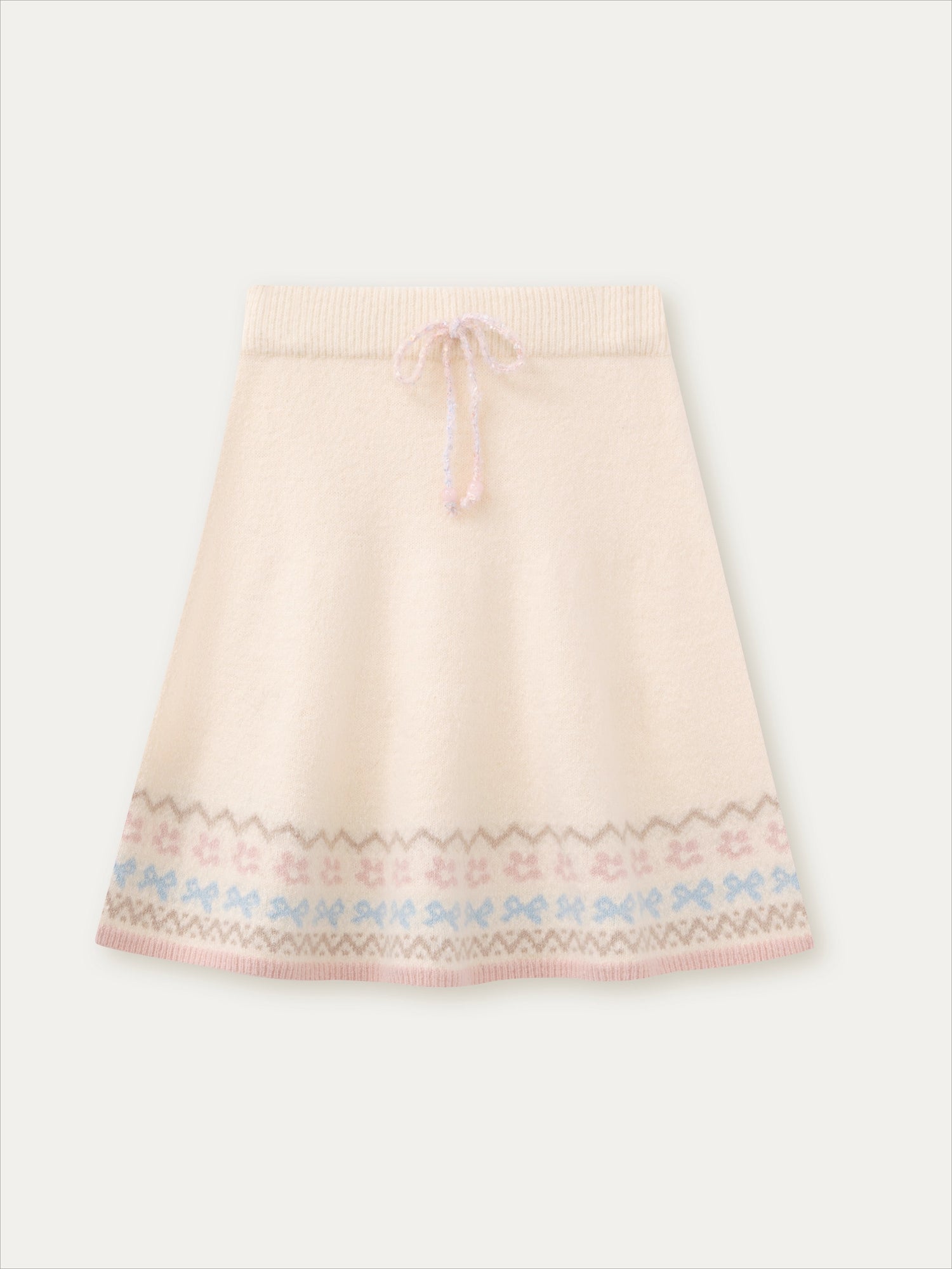 Gray &amp; Off-white Fair Isle Cat Knit Set