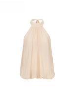 Pleated Halter Chiffon Top