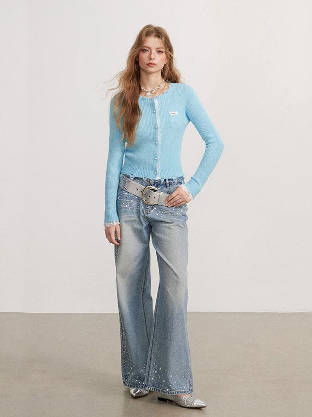 Lace Patchwork Distressed Sweater