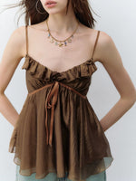 Ruffle Acetate Cami Top
