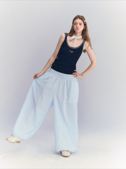 Plaid Lantern Pants