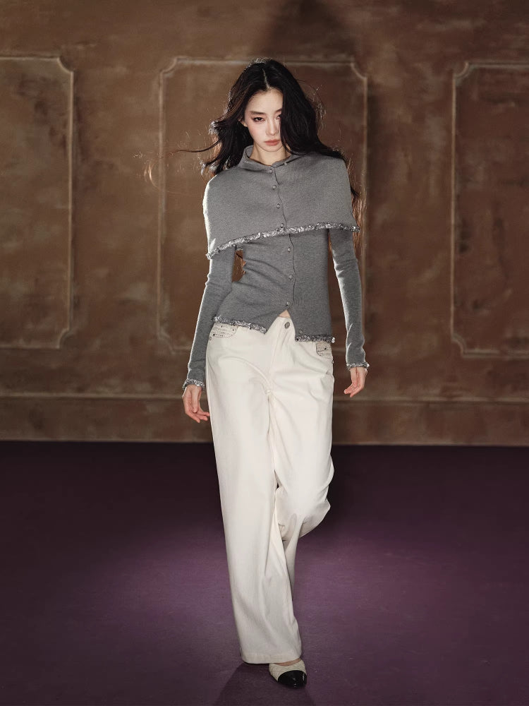 Detachable Cape Wool Sweater