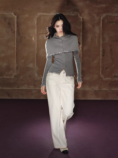 Detachable Cape Wool Sweater