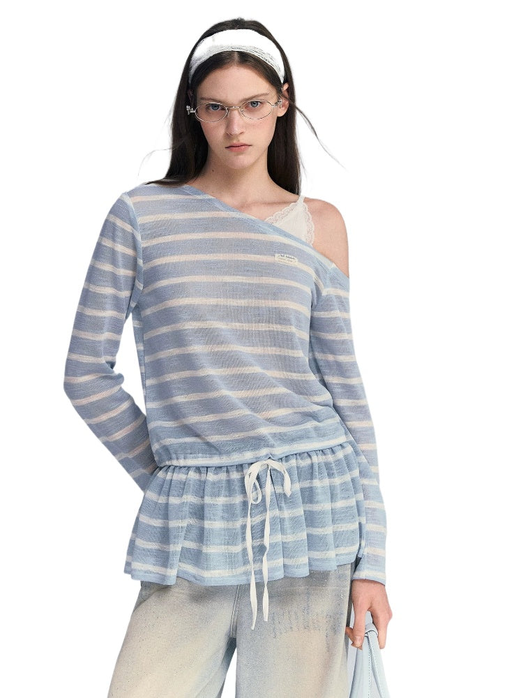 Lace Strap Stripe Top
