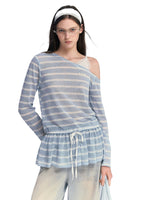 Lace Strap Stripe Top
