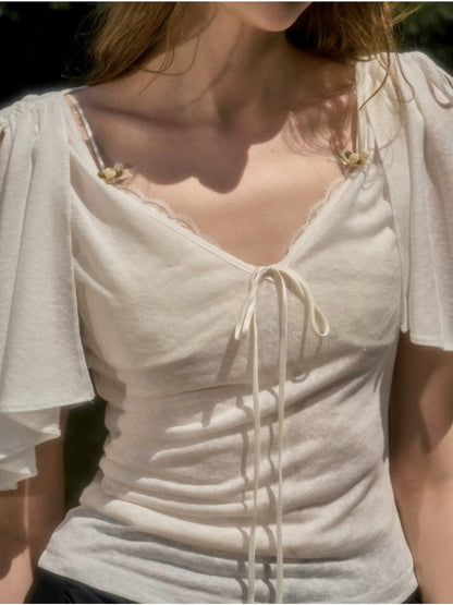 Feather Cape Sleeve T-Shirt