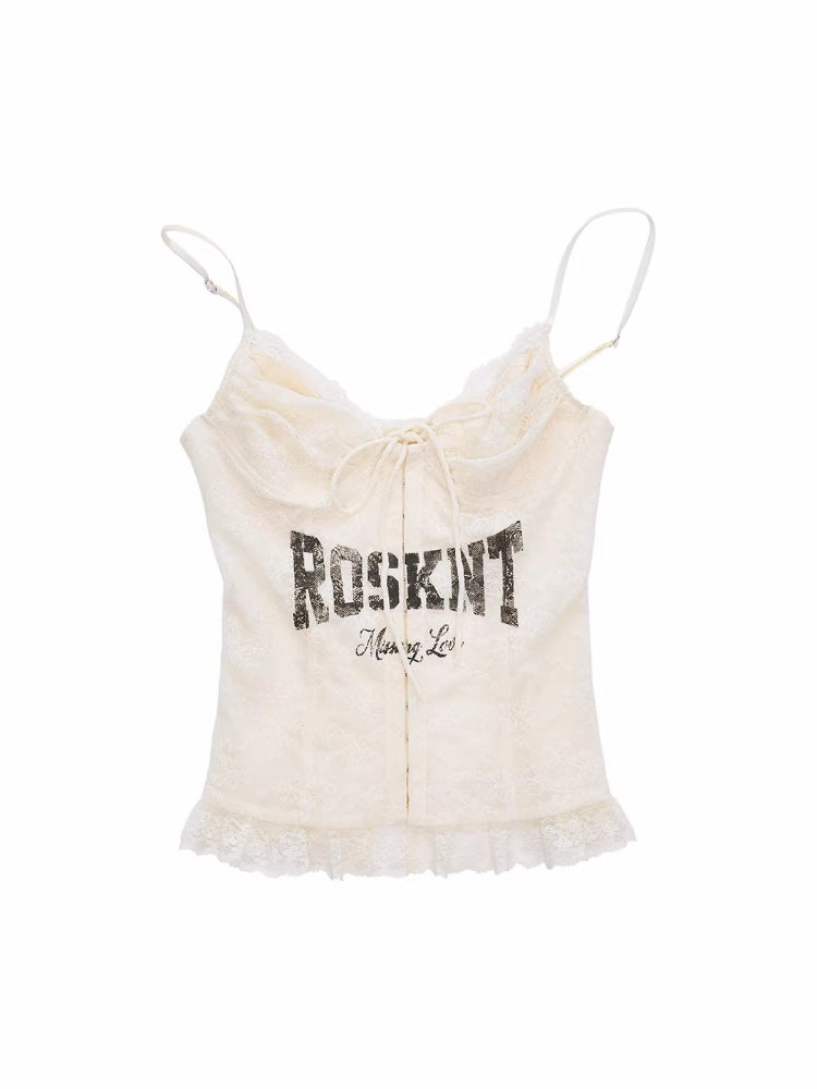 Lace Print Corset Top