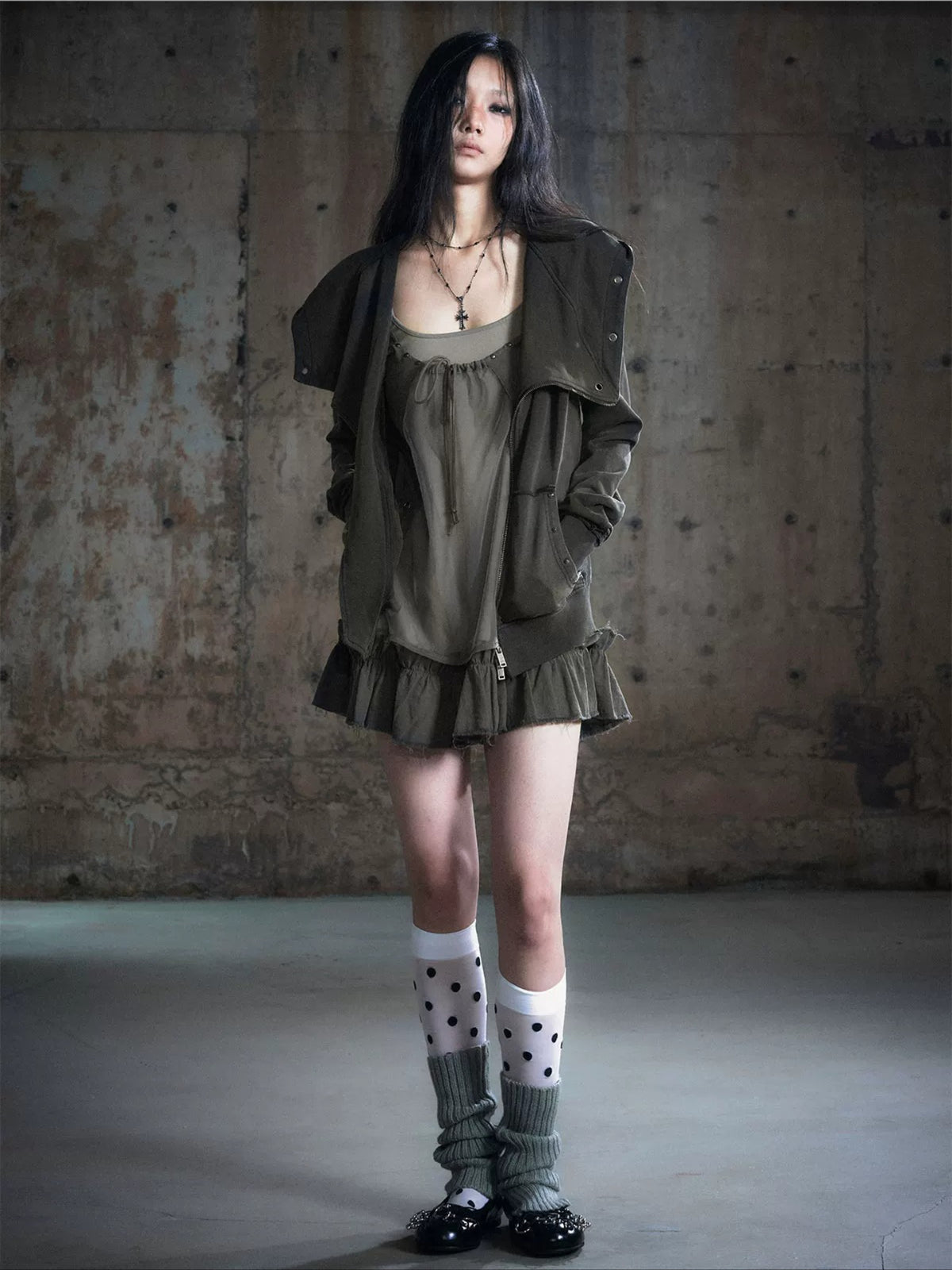 Layered Mesh Slip Dress