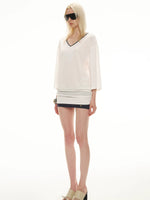 Contrast V Neck Dress