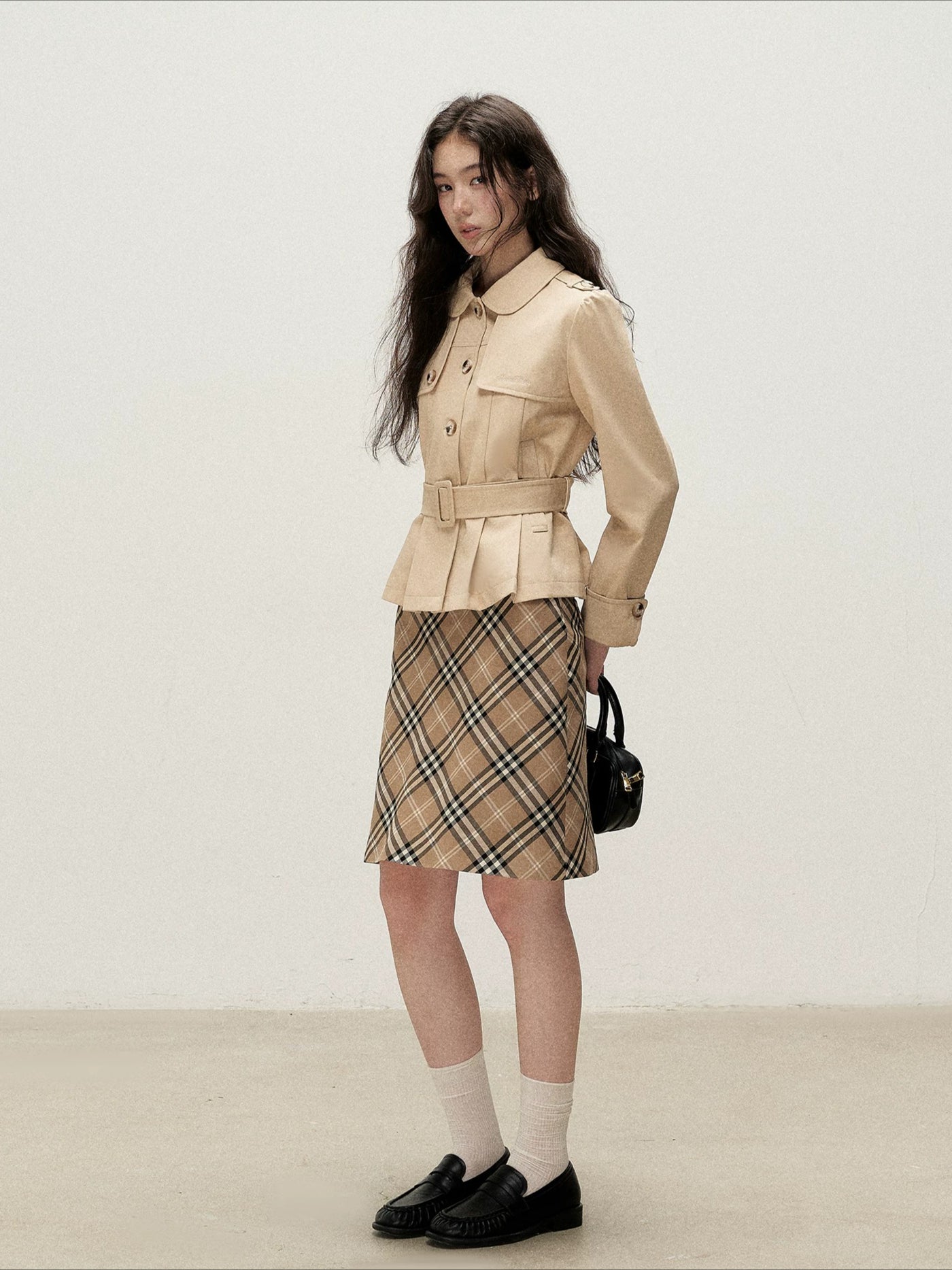 Khaki Peter Pan Trench