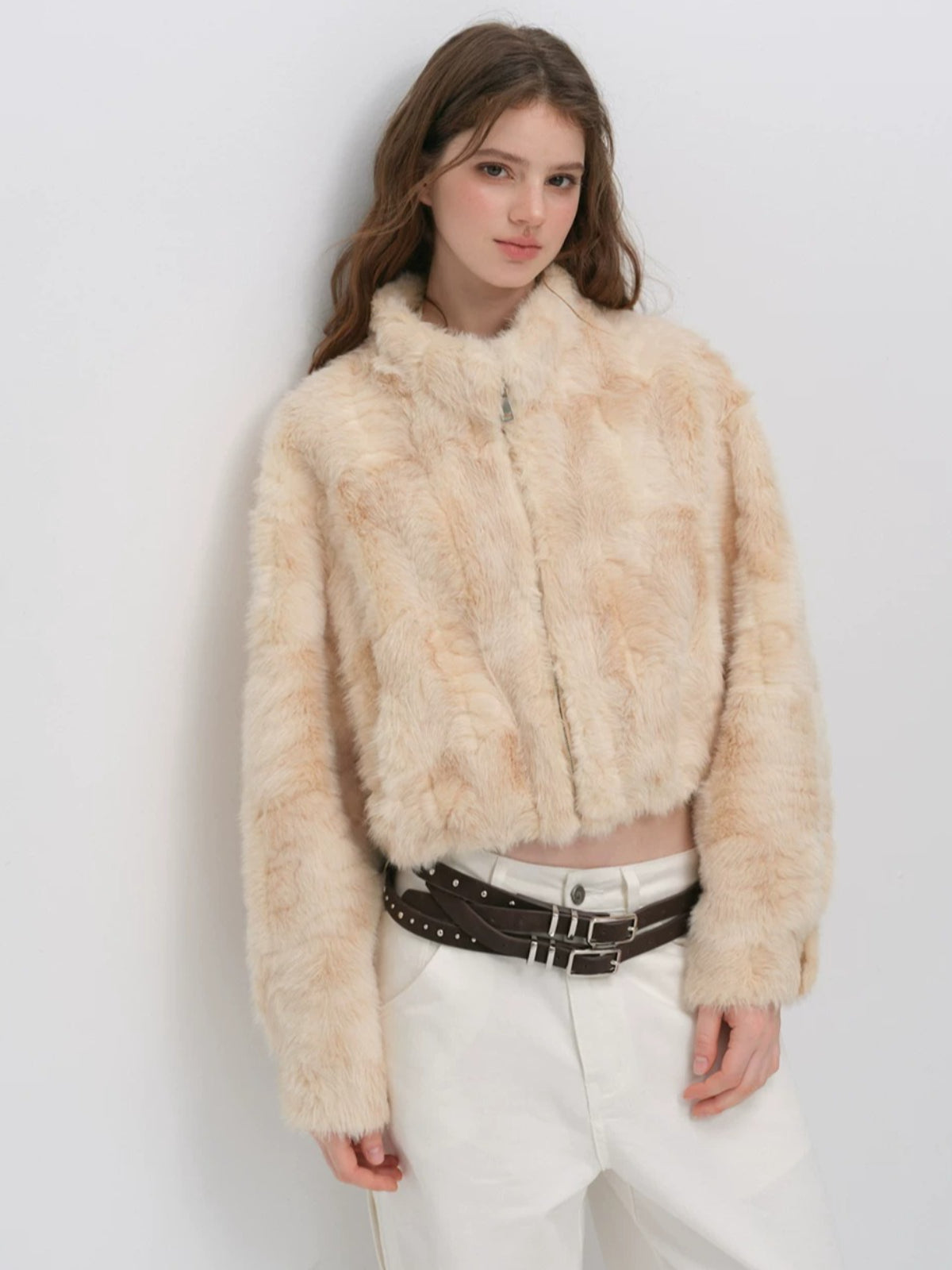 Faux Fur Stand Collar Coat