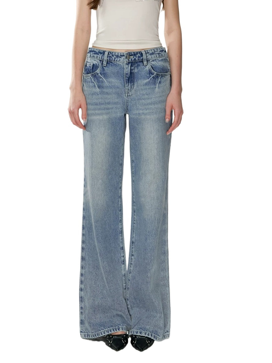 Lightning Whisker Washed Flare Jeans