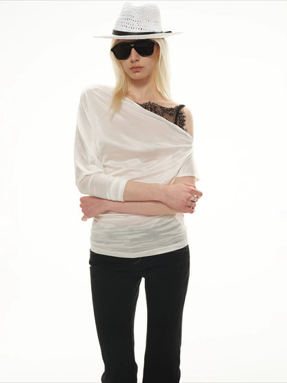 Asymmetric Lace Layer Top